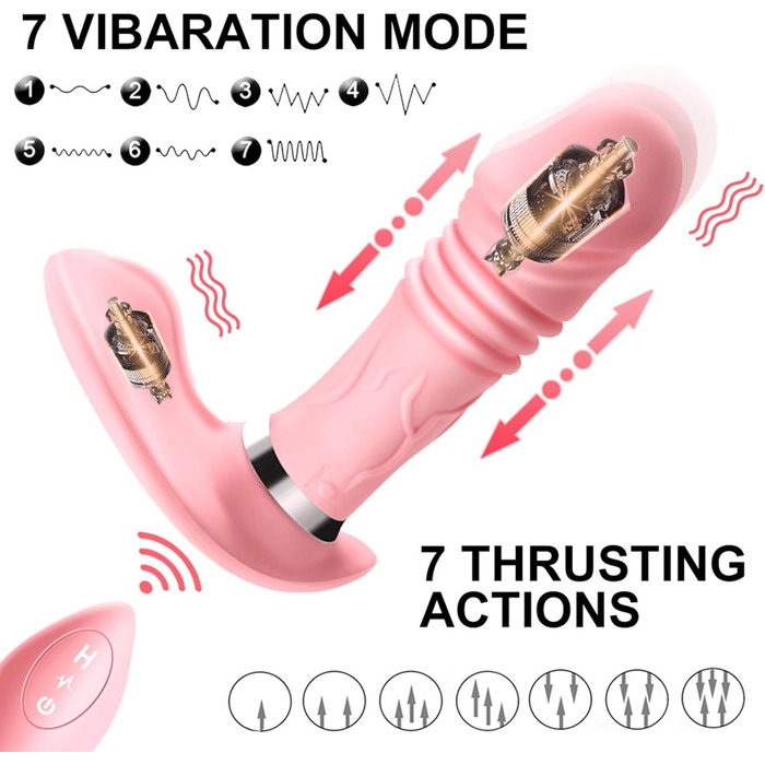 Портативний вібратор-телескоп з підігрівом, анальний та G-Spot стимулятор, бездромовий пульт керування, для дорослих