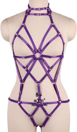 Корсет-нагрудник BANSSGOTH для жінок, фіолетовий, готичний стиль, регульований, для фестивалів та рейвів