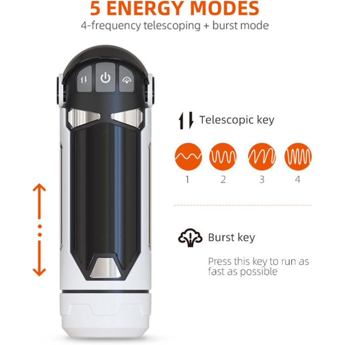 Електричний масажер для чоловіків з функцією нагріву та телескопічним дизайном