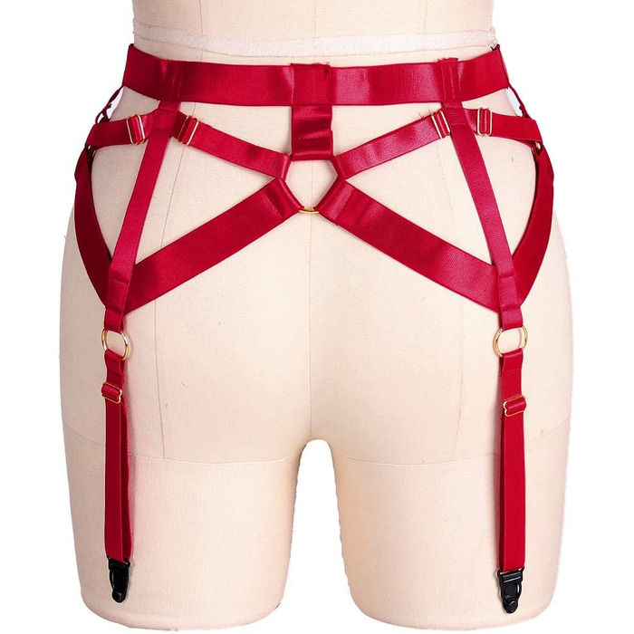 Жіночий готичний корсет-стрінг з 4 кліпсами, пояс-стрінг, готичний стиль, універсальний розмір, бордовий колір