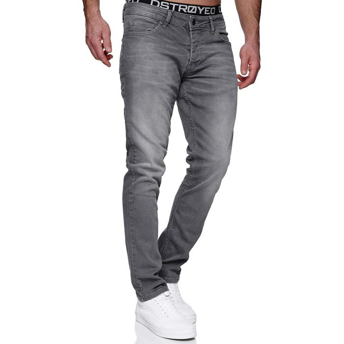 Чоловічі джинси MERISH Slim Fit з ефектом стрейч, дизайнерські денімні штани, сірі (42W / 32L), модель 9148-2100