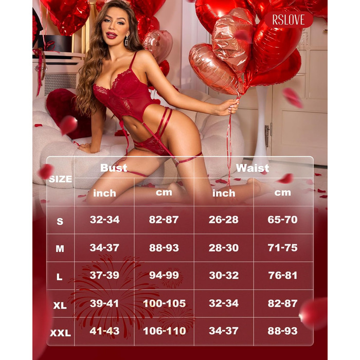 RSLOVE Комплект жіночої білизни (4 шт.) S, Бордовий