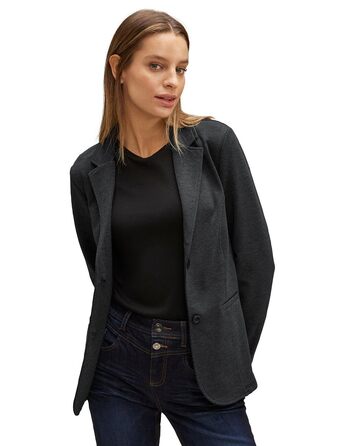 Жіночий базовий блейзер Street One Qr Basic з піке, чорний, розмір 36