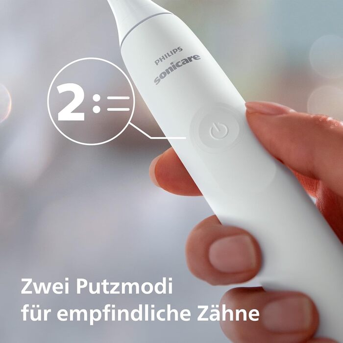 Електрична сонічна зубна щітка Philips Sonicare 4100 (HX3683/33) для дорослих, біла, з насадкою Optimal White, дорожнім футляром та USB-зарядним пристроєм