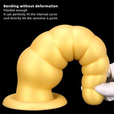 Анальні кулі з силікону Hrekssi Gold – великі, з присоскою, для масажу простати та вагінальної стимуляції. Іграшки для дорослих