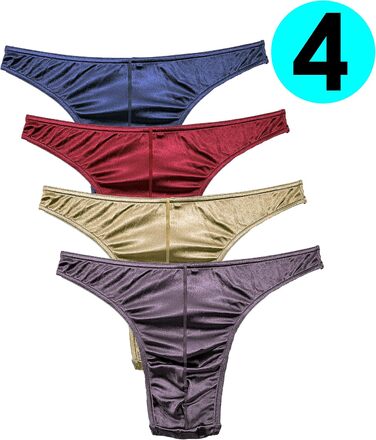 Танга чоловічі Barbra Lingerie з атласу, комплект 4 шт. | Сексуальна спідня білизна, G-String