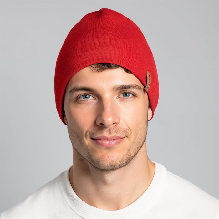 Спортивна шапка Giesswein Merino Cap Gehrenspitze з мериносової вовни, унісекс, вогнево-червона, один розмір