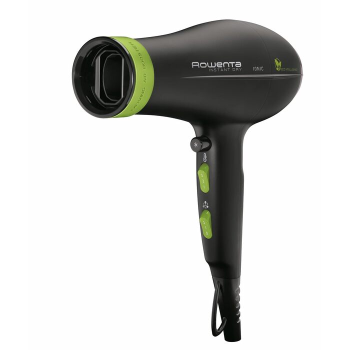 Фен для волосся Rowenta Eco Intelligence CV6030 з підсиленням повітряного потоку, регульовані рівні температури, чорний