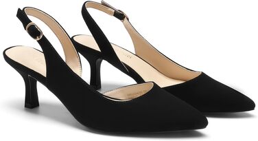 Жіночі туфлі-слингбеки Dream Pairs на низьких підборах, чорний нубук, розмір 39 EU