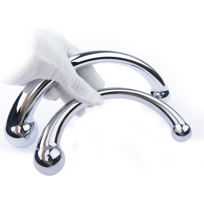 Масажер G-Spot, анальний плагін з металу, стимулятор для чоловіків та жінок, для масажу простати та G-Spot (сріблястий, M - 20 см)