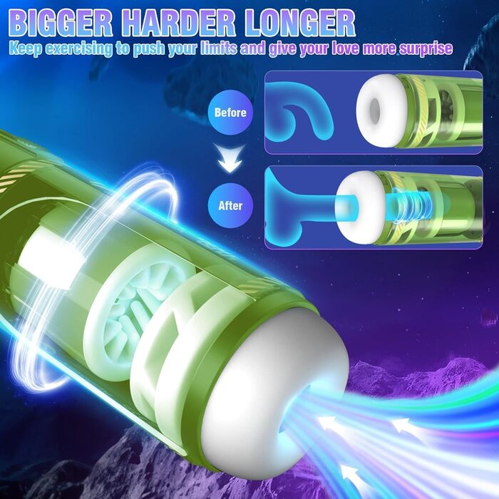 Електричний стакан для мастурбації з 8 обертовими, телескопічною функцією та 5 режимами вібрації. Іграшки для чоловіків, набори вібраторів для мастурбації.