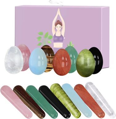 Набір каменів для вагінального тренування Кегель Rosenquarz Jade Yoni Ei - тренування м'язів та гігієна