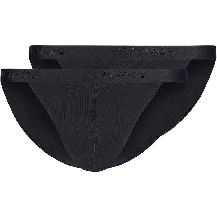 Танга чоловічі Skiny з бавовни рифлення, G-String (2 шт.) XL, чорний (080693)