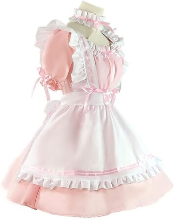 Костюм французької служниці Аніме: комплект для косплею, рожевий, розмір M