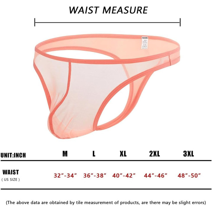 Сліп BIATWOWR для чоловіків: прозорі сексуальні труси (M, помаранчевий)