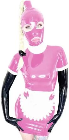 Костюм горничної LIXIAAOOKWEDG: чорне облягаюче плаття з фартухом та головним убором, Cosplay, 3XL