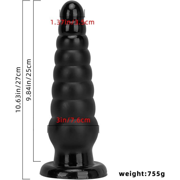 Анальний плаг TangQian XXL для стимуляції та розширення анусу - стимулятор для чоловіків та жінок, чорний