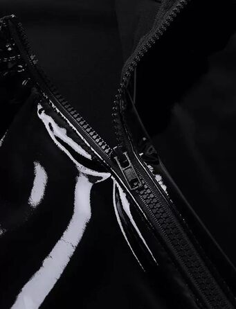 Комбінезон чоловічий лакований шкірозамінник PVC з довгим блискавкою, чорний, розмір L