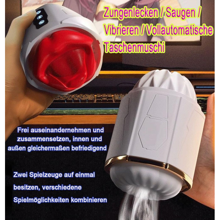 Електричний мастурбатор OnundOn для чоловіків та жінок, 3-в-1, 10 режимів вібрації
