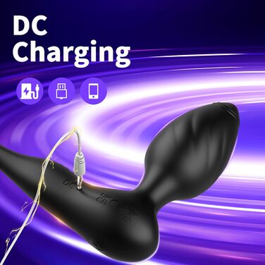 Вібратор для анусу ChicLSQ з кільцем для пеніса та стимуляцією простати. Анальний плаг з пультом керування, 9 режимів вібрації. Секс-іграшки для чоловіків та пар.