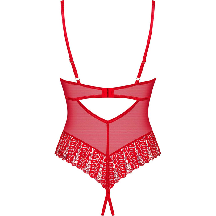 Сексуальний жіночий комплект спідньої білизни Selente Love & Fun: боді, боді-отворт та шовкова маска для очей. Зроблено в ЄС. Білий/отворт (XL-XXL, Червоний/мереживний-отворт)