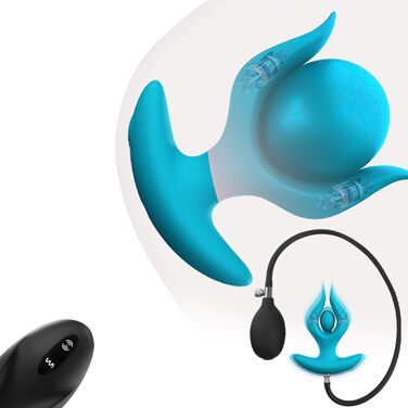 Анальний вібратор Jpscor з повітряним насосом, 10 режимів, для чоловіків та жінок, синій