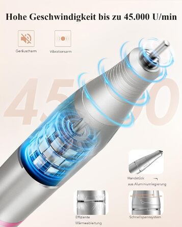 Професійний електричний апарат для манікюру та педикюру 45 000 об/хв з LCD-дисплеєм та ножною педаллю