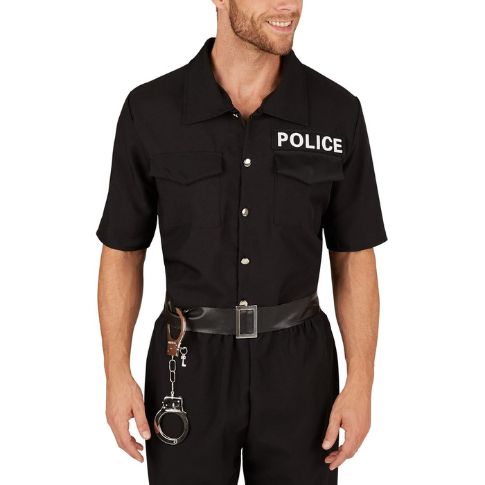 Костюм поліцейського Dressforfun для чоловіків | Уніформа з штучним шкіряним реміннем (S, № 301434)