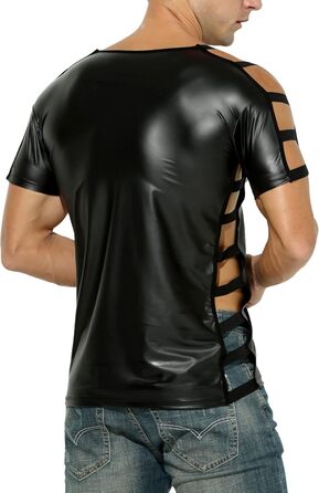 Чоловіча футболка з латексу, напіврукав, вирізи XL