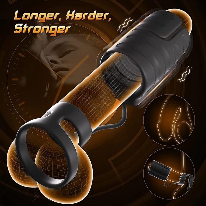 Електричний мастурбатор для чоловіків з 9 вібраційних режимів та керуванням через додаток, стимулятор головки, чорний