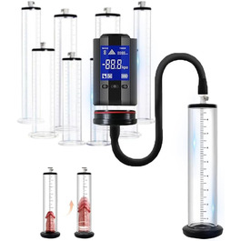 Електрична вакуумна помпа для ерекції, тренажер для збільшення пеніса, SM-іграшка для чоловіків, вакуумна помпа з різними режимами, LCD-дисплей (30.5*6.4 см)