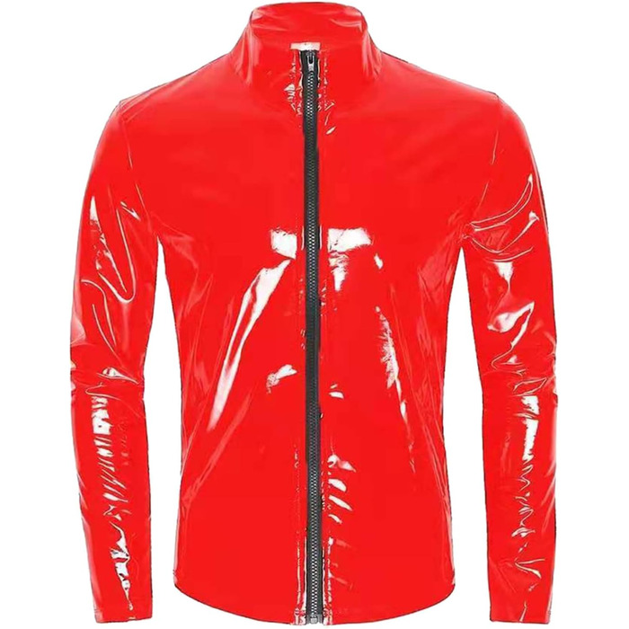 Чоловіча сорочка з латексу: сексуальний боді, топ, костюм, весті, червоний, 6XL