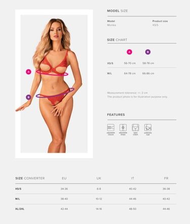 Сексуальний жіночий комплект нижньої білизни Selente Love & Fun: бюстгальтер, пояс-стрінг, танга та шовкова маска для очей, червоний, XS-S