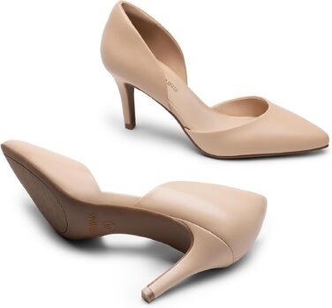 Жіночі туфлі-човники Dream Pairs на шпильці, бежевий колір (Nude), PU-шкіра, розмір 39 EU