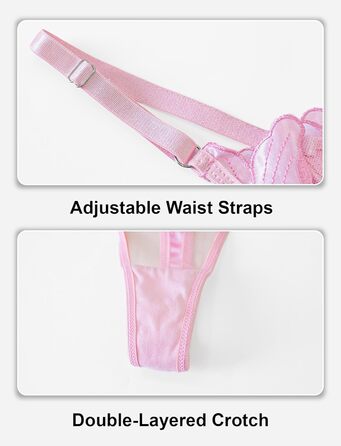 Panegy: Комплект бюстгальтера та трусиків, мереживний, push-up, білий (рожевий, S)