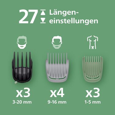 Універсальний тример Philips Multigroom Series 9000 MG9561/30: 23-в-1 набір для обличчя, волосся та тіла, OneBlade, 27 налаштувань довжини (0,2–20 мм)