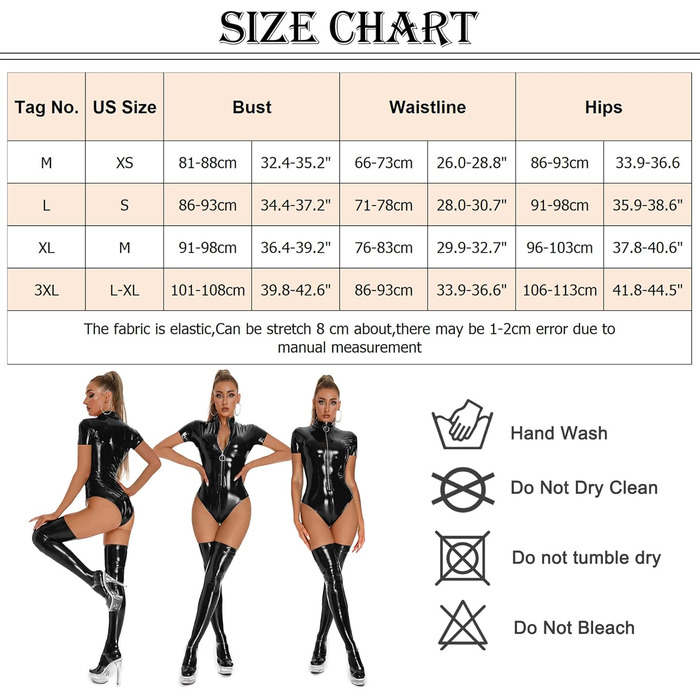 Сексуальний жіночий боді з ефектом мокрого блиску, лакована шкіра, блискавка, спідня білизна, ексклюзивна клубна мода, костюм, чорний, розмір 42-44