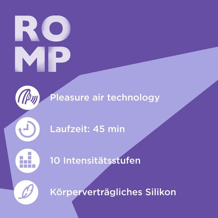Вібратор клітора Romp - стимулятор з 10 рівнями інтенсивності, водонепроникний, рожевий (Free X)