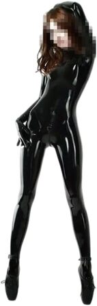 Латексні штани GAYLOP для жінок: костюм з панчохами та рукавичками, чорний, з блискавкою ззаду