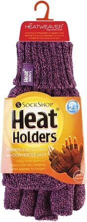 Жіночі зимові терморукавички без пальців Heat Holders, зігріваючі, фіолетові (2.3 tog)