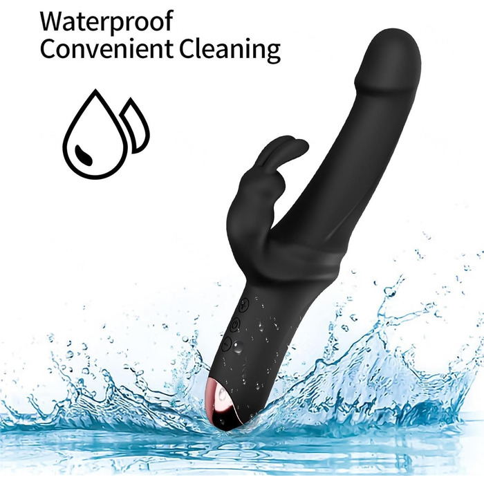 Вібратор Rabbit Silikon Dildo з 10 режимами вібрації - Інтимна іграшка для жінок та пар, Червоний