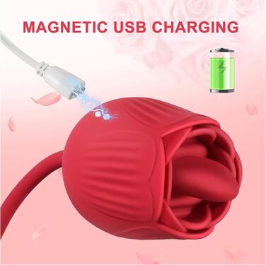 Вібратор Doppelkopf 3-в-1 з функцією імпульсу, 10 режимів лизання та 10 телескопічних режимів для жінок, водонепроникний, електричний стимулятор G-точки та клітора, еротична іграшка для жінок та пар (червоний)