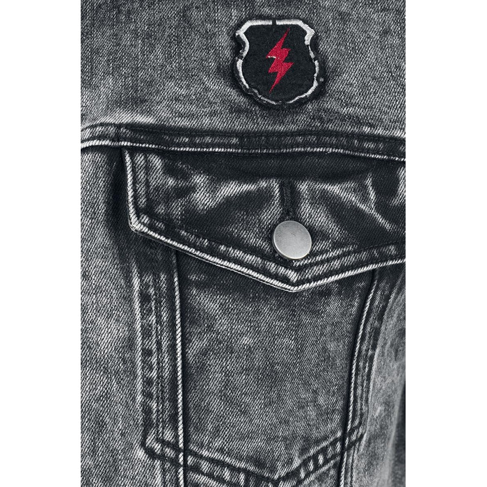 Чоловічий жилет Rock Rebel by EMP чорного кольору з ефектом Acid-Wash, розмір S
