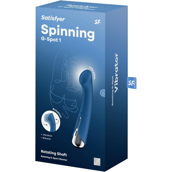 Вібратор для жінок Satisfyer Spinning G-Spot 1, синій | 16,5 см | 12 вібрацій, 5 програм | Водостійкий (IPX7)