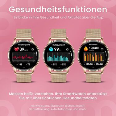 Смарт-годинник maoo Ventura для жінок Rose Gold: AMOLED-дисплей 1.32