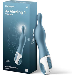 Вібратор Satisfyer A-Mazing 1: гнучкий наконечник для інтимної стимуляції, водонепроникний (IPX7), перезаряджається, для жінок (блакитний)