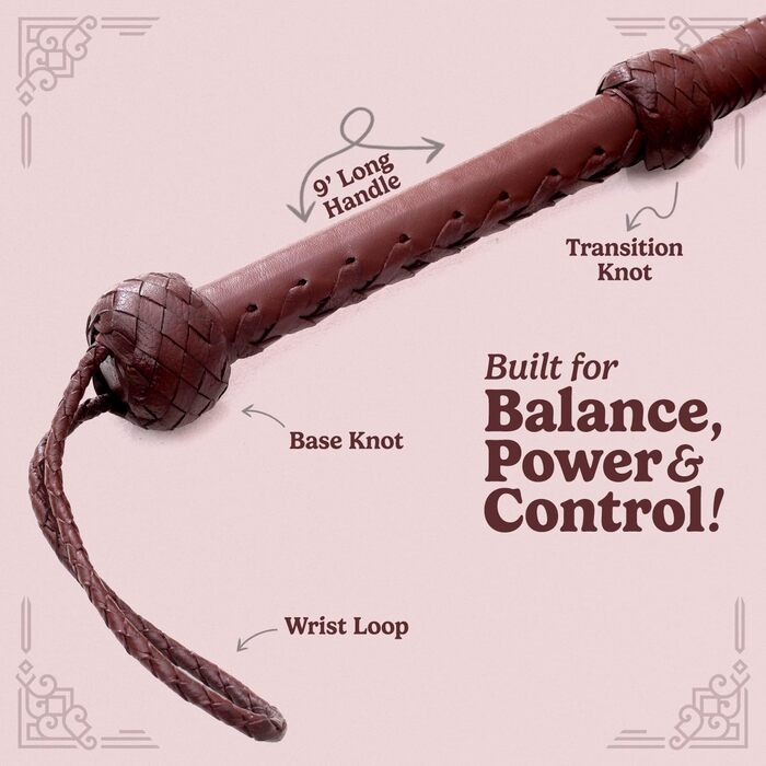 Справжня шкіряна батогом з бичачої шкіри, 8 футів, 8 плетінь, стиль Індіани Джонса, темно-коричневий