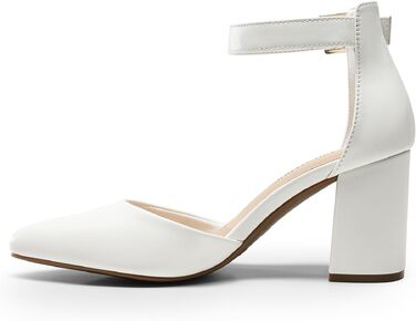 Жіночі туфлі-човники Dream Pairs білого кольору з еластичним ремінцем на щиколотці, PU-шкіра, розмір 40 EU