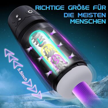 Мастурбатор для чоловіків Eanatoys з 3 режимами всмоктування, 4 вібраторами та реалістичною вагіною. Секс-іграшка з функцією швидкого досягнення оргазму. Чорний колір.