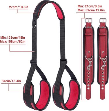 Набір для БДСМ: фетрінг ніг, наручники та інші аксесуари для пар (темно-червоний)